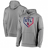Men's St. Louis Cardinals Majestic 2019 Postseason Dugout Authentic Pullover Hoodie Gray,baseball caps,new era cap wholesale,wholesale hats